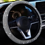 37/38 cm auto rooliratta kate Universaalne Bling Bling Diamond Rhinestones elastsus interj&ouml;&ouml;ri autotarvikud neljaks aastaajaks valge