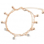 Naiste Bell Rhinestone Charm Kahekihiline pahkluu jalav&otilde;ru Rannaehted
