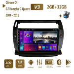 Citroen C4 C-Triomphe C-Quatre 2004 - 2011 jaoks 2 din Carplay autoraadio multimeedia videopleier Android 2din WIFI GPS DSP 2+32GB 2+32GB must