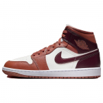Air Jordan 1 Mid Dusty Peach Naiste tossud Oranž Night-Maroon Sail BQ6472-200 38