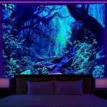 Metsatr&uuml;kitud seinavaip, puu esteetiline kujundus, taimed, roheline seinavaip, ruumikujundus Esteetiline seinavaibad 95x73cm