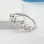 T&auml;ismoissanite s&otilde;rmus S925 Sterling h&otilde;be 18K plaatinaga kaetud teemant ehetega Zircon 7#
