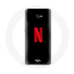 Samsung Galaxy A3 2016 Netflixi logoga &uuml;mbris punasel mustal taustal