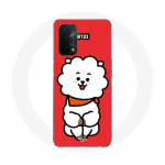 Coque pour Oppo A74 BTS Bangtan Gar&ccedil;ons BT21 RJ de Jin Fond Rouge