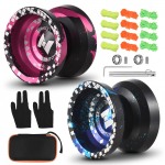 2tk Professionaalne Yoyoball alumiiniumsulamist reageeriv Yoyoball koos mittereageeriva laagriga burgundiapunane/must