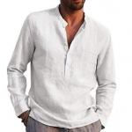 Puuvillased linased s&auml;rgid Meeste avarad soliidsed n&ouml;&ouml;bid Taskuga pikkade varrukatega s&auml;rk vabaaja meeste valged mustad s&auml;rgid meeste riided S valge