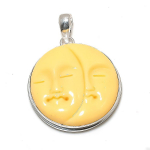 Natural Yellow Turquoise Gemstone 925 Sterling Silver Pendant 1.81 v8c66