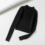 Elegantne k&otilde;rge kaelusega t&otilde;mblukuga eesmine silmkoeline kampsun Naiste Solid Basic K&auml;rbitud Pullover Talvekevadel moer&otilde;ivaste top One Size tumeroheline v&auml;rv