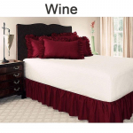 Wrap Around Home Decor Voodi seelik Elastne rihm Kortsidega voodi p&otilde;ll Hotel Pure Color Easy Fit XL veini