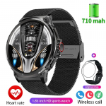 Uus 1,85-tolline ultra-HD nutikell, GPS-raja HD Bluetooth k&otilde;ne 710 mah suur aku 400+ valikuketas Silicone + mesh steel must