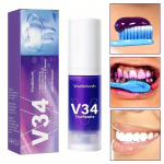 30ml V34 Purple Color Corrector vaht: Valgendage hambaid koheselt, puhastage s&uuml;gavuti ja eemaldage plekid ning v&auml;rskendage hinge&otilde;hku &ndash; kodus v&otilde;i liikvel olles! 1Pcs