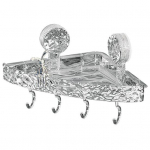 Vannitoa konksudega hoiurest L&auml;bipaistev seinale kinnitatav stantsivaba isekleepuv Suurep&auml;rane koormustaluv libisemisvastane kosmeetiline hambapasta valamu Oaganizer Square puhas