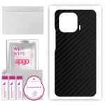 apgo Protective Skin Sticker for the back compatible with Xiaomi Mi 11 Pro, Wrap Film, Foil, Vinyl - Pattern Carbon Black
