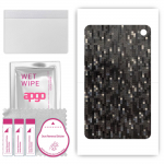 apgo Protective Skin Sticker for the back compatible with Amazon Fire HD 10 2021, Wrap Film, Foil, Vinyl - Pattern Carbon Black Pixel