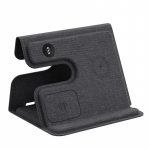 15W Foldable Fabric 3 in 1 Wireless Charger Stand Travel Dock Holder for iPhone 15 14 13 12 11 X 8 iWatch Fast Charging Station must