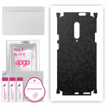 apgo Protective Skin Sticker for the back+sides compatible with OnePlus 7 Pro 5G, Full Wrap Film, Foil, Vinyl - Pattern Black Honeycomb