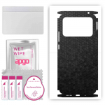 apgo Protective Skin Sticker for the back+sides compatible with Xiaomi Poco C40, Full Wrap Film, Foil, Vinyl - Pattern Black Honeycomb