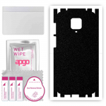 apgo Protective Skin Sticker for the back+sides compatible with Xiaomi Redmi Note 9 Pro Max, Full Wrap Film, Foil, Vinyl - Pattern Matte Black
