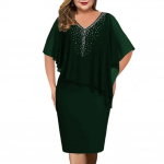Naiste suures suuruses elegantsed kleidid pidulikul pidulikul pidulikul peol Midi kleit. XL