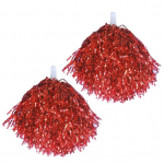 2 tk metallist Cheerleader pompoonid koos libisemiskindla k&auml;epidemega Lilled Pom Poms Spordi&uuml;ritused Tantsu atmosf&auml;&auml;ri rekvisiidid punane