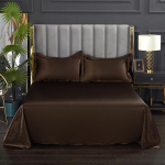 1 pc Bed Sheet for Summer Ice Cool Fabric Top Sheets Satin Smooth Flat Bed Sheet for Double Bedding (no pillowcase) 170x230cm 66x90inch