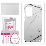apgo Protective Skin Sticker for the back+sides compatible with Samsung Galaxy Note 20 Ultra, Full Wrap Film, Foil, Vinyl - Pattern White Marble