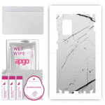 apgo Protective Skin Sticker for the back+sides compatible with Samsung Galaxy F02s, Full Wrap Film, Foil, Vinyl - Pattern White Marble