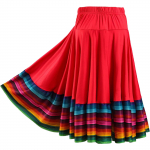 Naiste v&auml;rviline triibuline &auml;&auml;ris Etniline moodne tants swing seelik Flamenco ballisaali kost&uuml;&uuml;m tantsuriided L 55cm punane