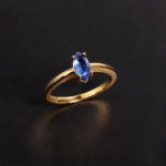 Simple fashion design Natural blue kyanite sterling silver ring Elegant mysterious blue gems exquisite jewelry for women gift US RING SIZE:5# sinine