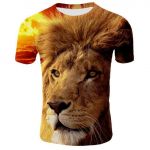 Uus Cool Lion Graphic 3D meeste T-s&auml;rk Unisex Fashion Animal Oversize s&auml;rk kaelaga hingav l&uuml;hikeste varrukatega vabaaja topid ja t-s&auml;rgid XS