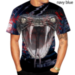 Horror Eerie Snake 3D Printing Meeste domineeriv T-s&auml;rk Mood Uudsus L&uuml;hikeste Varrukatega Unisex Fun Snakeskin Cobra Tops XS