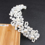 Pruudi pulmapeapael Crystal Flower Tiara Crown Pearl Rhinestone juuksepael