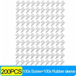 Isekeermestavad kruvikihilised plaadihoidikud riidekapp vaheseina kronsteinid fikseeritud kruvidega riiuli tugipulgad koos libisemiskindla h&uuml;lsiga 200pcs(100set)