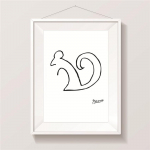 Picasso maalimine Abstraktne kunstitr&uuml;kk l&otilde;uendile Seinakunst Loomad Koeraplakat P&otilde;hjamaade plakatid Elutoa seinapildid 30x40cm No Framed