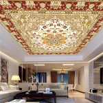 3D-tapeet Kuldse Euroopa mustriga stiilis Ripplae seinatapeet Taustaseina 3D-sein 200 cm(W) x 140 cm(H)