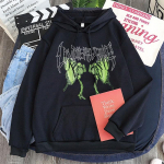 Suurem&otilde;&otilde;tmeline dressipluus Goth Skull Butterfly Harajuku Print Hoodies Pikkade varrukatega Pullover Naiste ja meeste Topid Naiste kapuuts XXXXL must