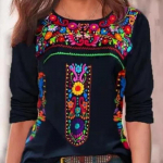 XS-8XL Naiste s&uuml;gis- ja talveriided pikkade varrukatega topid Naiste retro-boheemlaste tr&uuml;kitud pluusid lahtised T-s&auml;rgid puuvillased s&auml;rgid 8XL