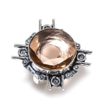 Morganite Gemstone Handmade 925 Sterling Silver Gift Jewelry Ring Size 7 v0n03