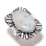 Moonstone Gemstone Handmade 925 Sterling Silver Gift Jewelry Ring Size 6 i8e97