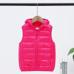 Teismelised poisid T&uuml;drukud Soojendusvest S&uuml;gis Talvine Puuvillane vest Laste &Uuml;ler&otilde;ivad Lasteriided Kapuutsiga jakk Vestid Suures suuruses 110 Heleroosa