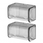 2 tk elektrilise hambaharja hoidik seinale kinnitatav 2 pesaga disain Automaatne kate Kompaktne hambaharja hoiuruum valge