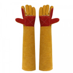 Loomade k&auml;itlemise kindad 23,6 tolli nahast hammustuskindlad lemmikloomakindad kassi- ja linnumadudele kollane