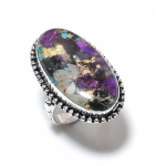 Natural Spiny Oyster Gemstone Handmade 925 Sterling Silver Ring Size 7 h2l73