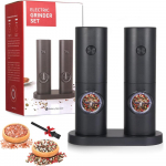 Elektriliste paprika loksutajate komplekt, akutoitel v&uuml;rtsiveski koos hoiualusega, automaatsed soolaveskid LED-valgustusega grillk&ouml;&ouml;gi jaoks