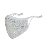 Fancy Fashion n&auml;omask korduvkasutatavad litrid Bling Glitter rhinestones koos filtriga valge