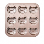 K&uuml;psetuspann Cartoon karu kuju Mittekleepuv toidukvaliteediga k&otilde;rgel temperatuuril vastupidav paksendatud 9 v&otilde;re roostevabast terasest lihtne lahti v&otilde;tta &uuml;htlaselt kuumutatud Rabbit