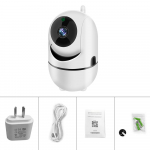 Uus 360&deg; WI-FI kaamera juhtmevaba HD 1080P HD IP koduvalvekaamera kahe kanaliga heliga &ouml;&ouml;n&auml;gemisega CCTV kaamera EU Plug valge