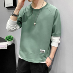 Meeste pikkade varrukatega T-s&auml;rk kevad ja s&uuml;gis uus s&uuml;gisriiete trend s&uuml;gisriiete topid p&otilde;hjaga s&auml;rk sisemine vabaaja &uuml;mara kaelusega dressipluus M