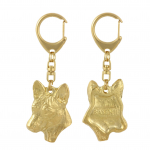 Basenji, African bush dog, Congo dog - Gilded key ring with dog in gift box, handbag decoration, luxury accessory by Art-Dog brand