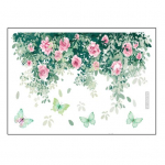 WC-kleebis Eemaldatav erksav&auml;rviline lillemustriga isekleepuv seinakleebis kodu vannitoa kaunistamiseks A